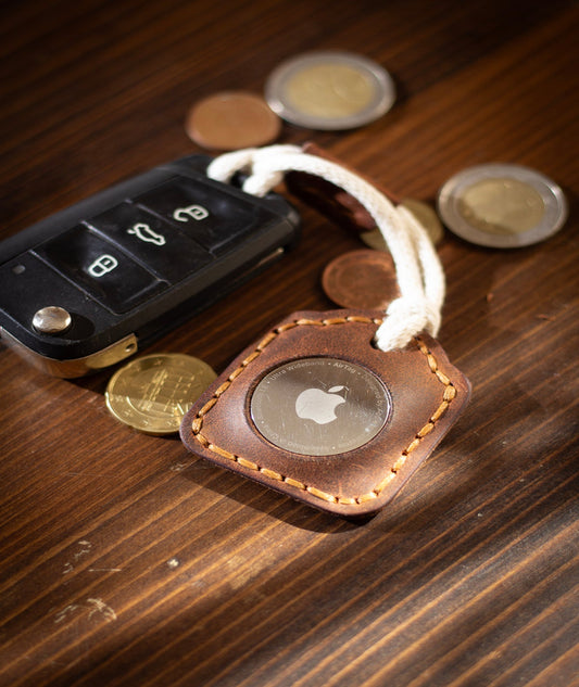 Airtag Deri Kılıf Anahtarlık İpli