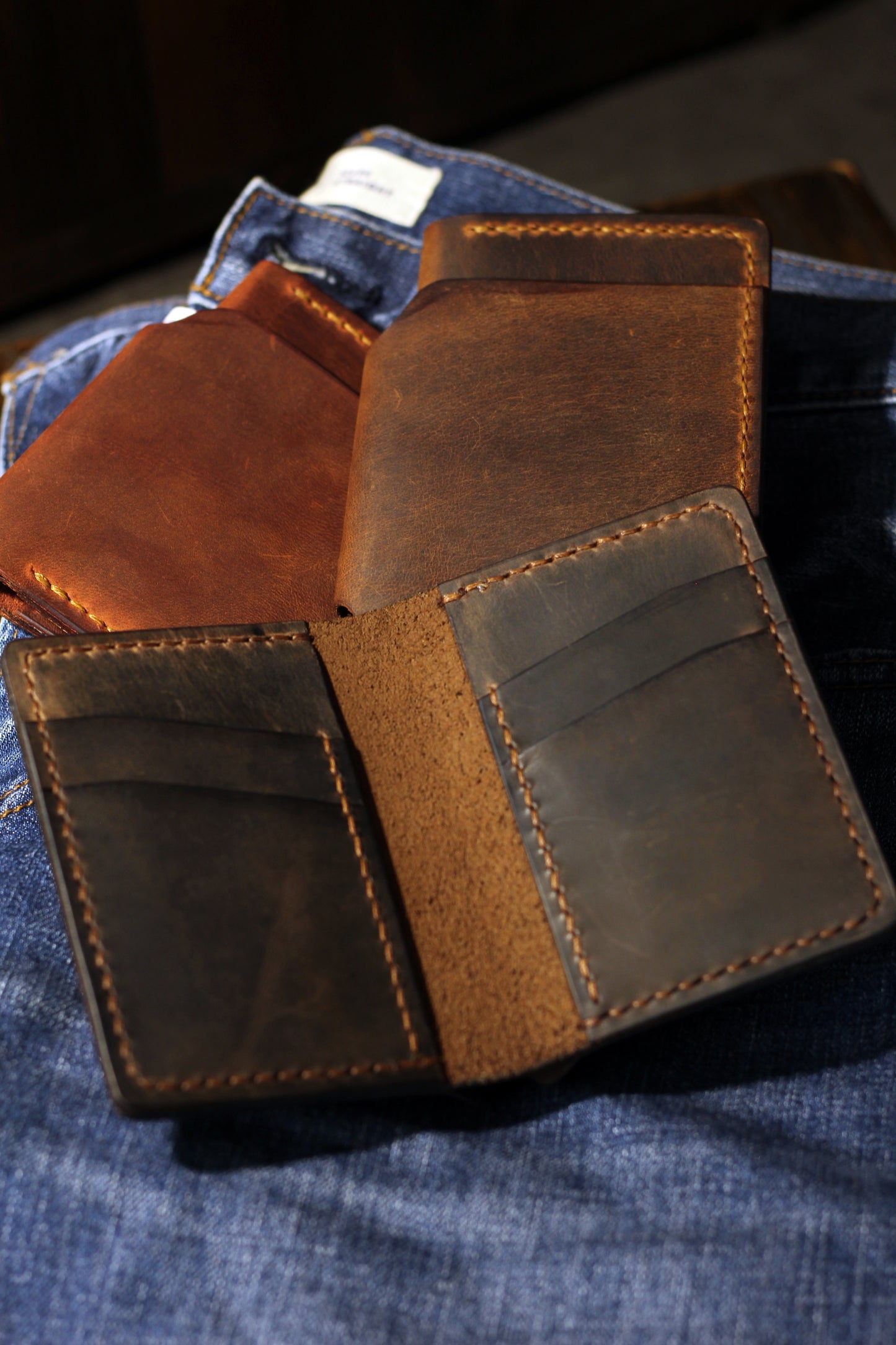 Bifold Dik para bölmeli Cüzdan