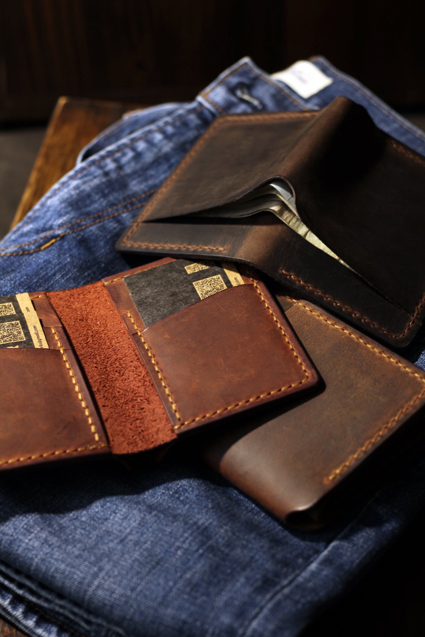 Bifold Dik para bölmeli Cüzdan