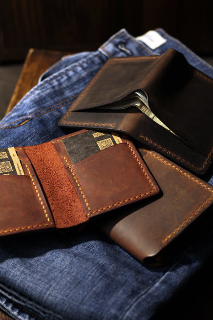 Bifold Dik para bölmeli Cüzdan