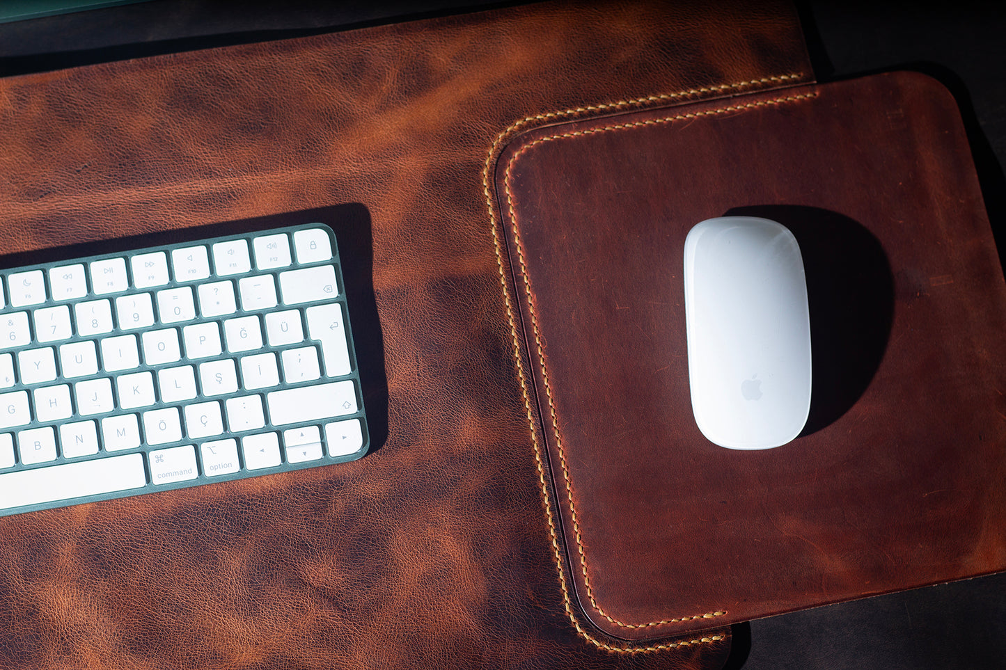 Masa Matı Deri Oyuncu Mouse Pad |/Yazı Masası Altlığı Sümen