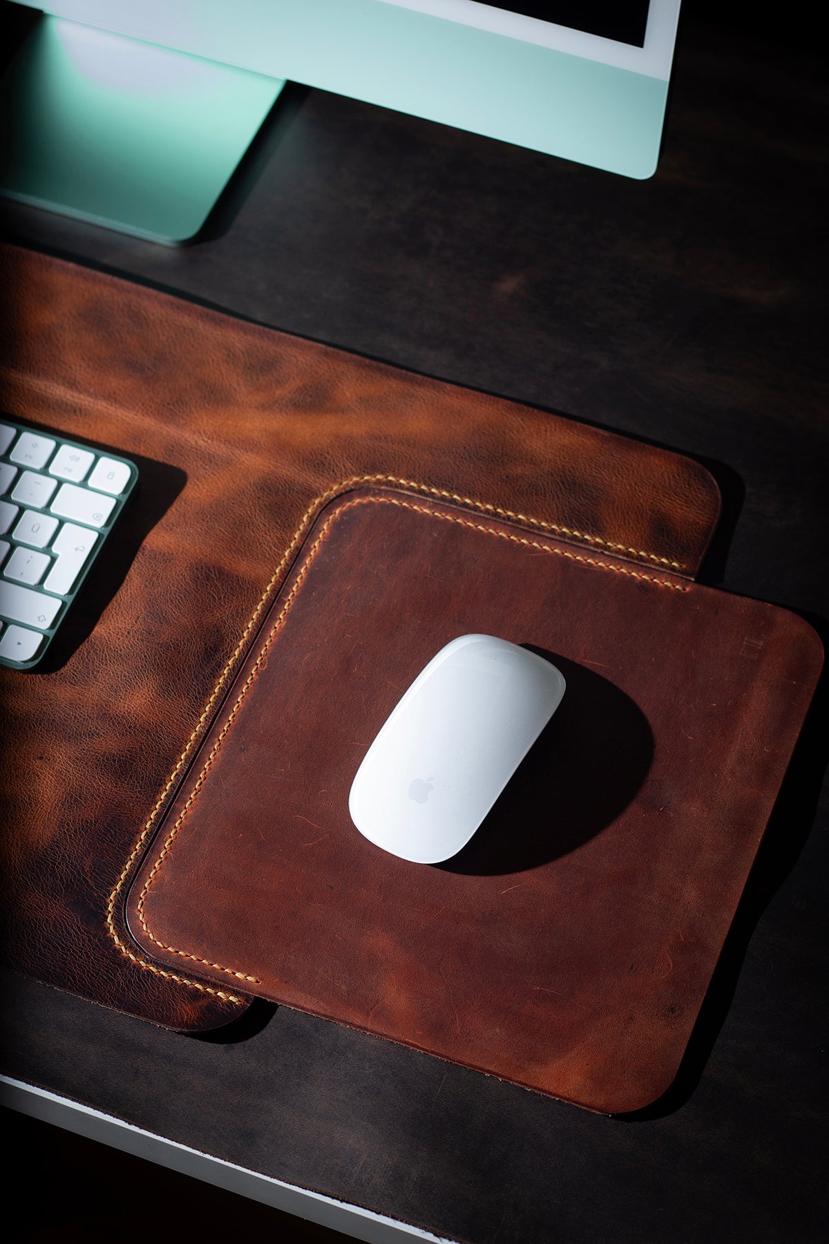 Masa Matı Deri Oyuncu Mouse Pad |/Yazı Masası Altlığı Sümen